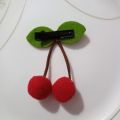 1PC Cherry Bow Hairpins for Kids New Charm Ball and Leaves Ornaments, Kids Fashion Hair Accessories. 