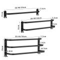 Towel Hanger Wall Mounted 30-50 CM Towel Rack Bathroom Aluminum Black Towel Bar Rail Matte Black Towel Holder with Sticker.