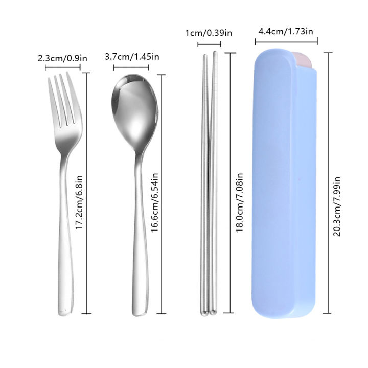 Stainless%20Steel%20Korean%20Spoon%20Fork%20Chopsticks%203%20Piece%20Portable%20Tableware%20Student%20Outdoor%20Traveling%20Pull%20Out%20Gift%20Set%20-%20Image%202