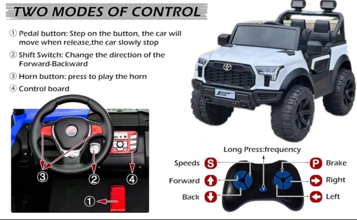 TOYOTA%2012V%20Electric%20Ride%20On%20Jeep%20For%20Kids%20with%20Remote%20Control%201-6%20Yrs%20Jeep%20Battery%20Operated%20Ride%20On%20MP3/Bluethooth/LED%20Light/Parental%20Remote%20Control%20for%20Ages%203-8%20(White,Black)%20-%20Image%203