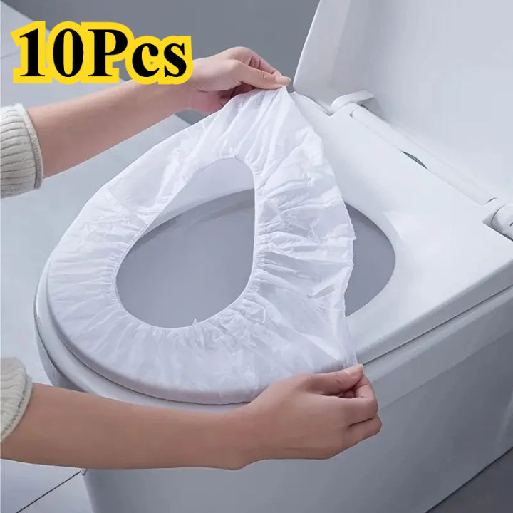 10Pcs Disposable Toilet Seat Covers - Elasticated, Waterproof, and Stain-Resistant Toilet Seat Cover For Home Travel