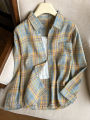 Plaid Shirt for Women Button Down Long Sleeve Collared Check Shirt Jacket Schoolgirl Casual Weekend Outfit Spring Summer 2026. 