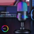 Dm Audio USB Microphone RGB Condensador Microphone Gaming Mic for Podcast Recording Studio Streaming Laptop Desktop Mobile. 