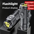 Portable Mini LED Flashlight Powerful 3*Wick Small Pocket Torch USB Rechargeable Strong Light Lantern Super Bright Cap Clip Lamp.