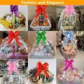 20/30/50pcs Large Cellophane Bags with Pull Bow Transparent Basket Colorful Bow Basket Making Holiday Packaging.