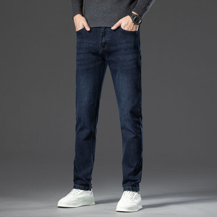 2025%20Autumn%20Winter%20New%20High%20Elasticity%20Men's%20Business%20Jeans%20Haze%20Blue%20Black%20Gray%20Denim%20Trousers%20Men's%20Pants%20Work%20Clothes%20Brand%20-%20Image%202