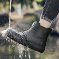 【First need for trendy people in the rainy season】Men's low-tube waterproof rain boots anti-slip wear-resistant Chelsea wind sho. 