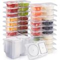 20Pcs Reusable Snack Containers with Lids Portion Control Snack Pack ContainersDouble Compartment Snack Containers. 