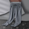 Breathable Elastic Men Running Sport Pants Ice Silk Jogging Thin Sweatpants Casual Outdoor Training Gym Fitness Trousers 8XL. 