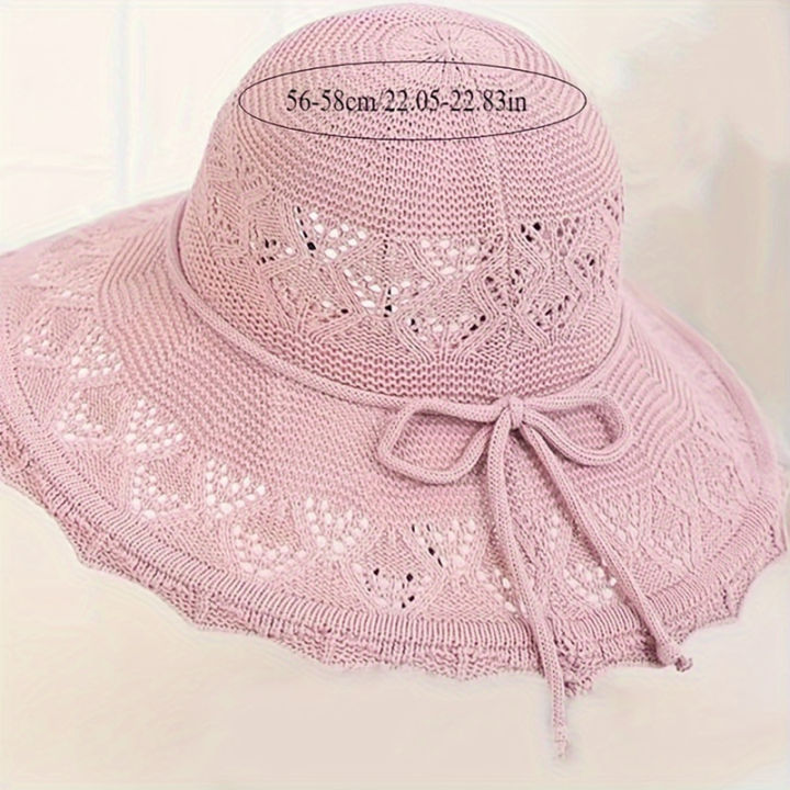 Korean%20Version%20New%20Straw%20Hat%20Summer%20Sun%20Hat%20Sun%20Protection%20Wave%20Sun%20Hat%20Beach%20Cool%20Hat%20Women's%20Hat%20-%20Image%202