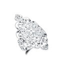 DOTEFFIL 925 Sterling Silver Pattern Hollow Ring For Women Fashion Wedding Engagement Party Charm Jewelry.