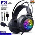 100% Original Branded Gaming Headset RGB with Noise Reducing Microphone ~ Over the Ear Gaming Headphones with Stereo Sound for Pubg Mobile PC Laptop Computer PlayStation4 Xbox PS4 PS5 Nintendo Switch, iOS & Android ~ 3.5mm Wired Headphone Bass ~ By FunBug. 