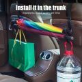 2Pcs Car Back Seat Hook Multifunctional Rear Headrest Hook Holder Adjustable Umbrella Trunk Mount Auto Interior Accessories. 
