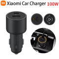  Mi Car Charger 100W MAX 1A1C Fast Charging Dual-port USB-A USB-C Smart Device Fully Compatible With Light Effect Display. 