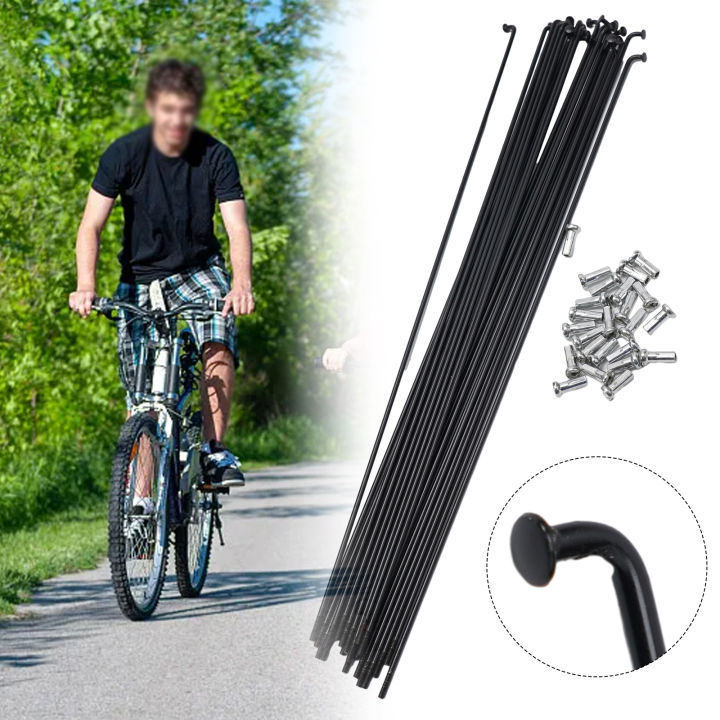 24pc%20Bicycle%20Wheel%20Spokes%20Wire%202mm%20Mountain%20Road%20Bike%20Steel%20Spokes%20With%20NIPPLES%20Set%20255MM%20275MM%20289MM%20Bicycle%20Spokes%20Accessories%20-%20Image%203