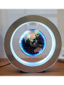 Round LED Map Floating Globe Magnetic Levitation Light Anti Gravity Magic | Premium Magnetic Levitating LED Globe Light – 106mm Floating World Map with Rotating Display, Desk Decor. 