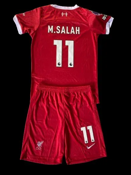 Liverpool%20FC%20Mohamed%20Salah%2011%20Soccer%20Uniform%20for%20kids%20jersey%20and%20short%20-%20Image%202