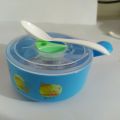 ModularTech kids bowl with cover and spoon, colorful high quality plastic bowl set with cartoon characters, bowl set with spoon for good food habits of your kids, healthy meal time bowl set for children. 
