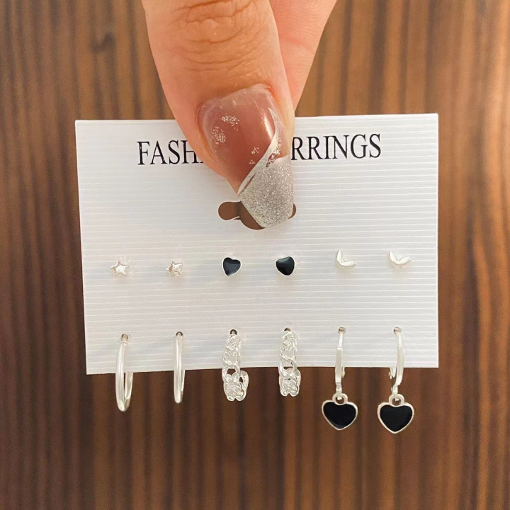 6%20Pairs%20Korean%20Fashion%20Metal%20Start%20Heart%20Circle%20Small%20Earrings%20For%20Women%20Trend%20Black%20Heart%20Enamel%20Earrings%20Sweet%20Jewelry%20-%20Image%202