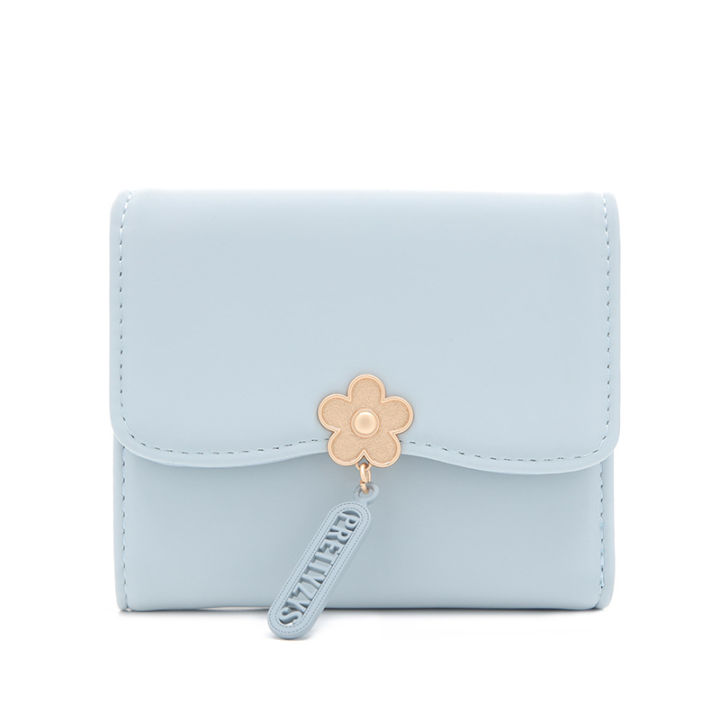 Wallet%20women's%20short%202024%20summer%20new%20women's%20flower%20pendant%20three%20fold%20bag%20large%20capacity%20folding%20multi-functional%20student%20coin%20-%20Image%204