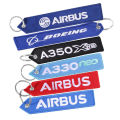 AIRBUS A380 Keychain Double-sided Embroidery A320 Aviation Key Ring Chain for Aviation Gift Strap Lanyard A350 Keychains. 