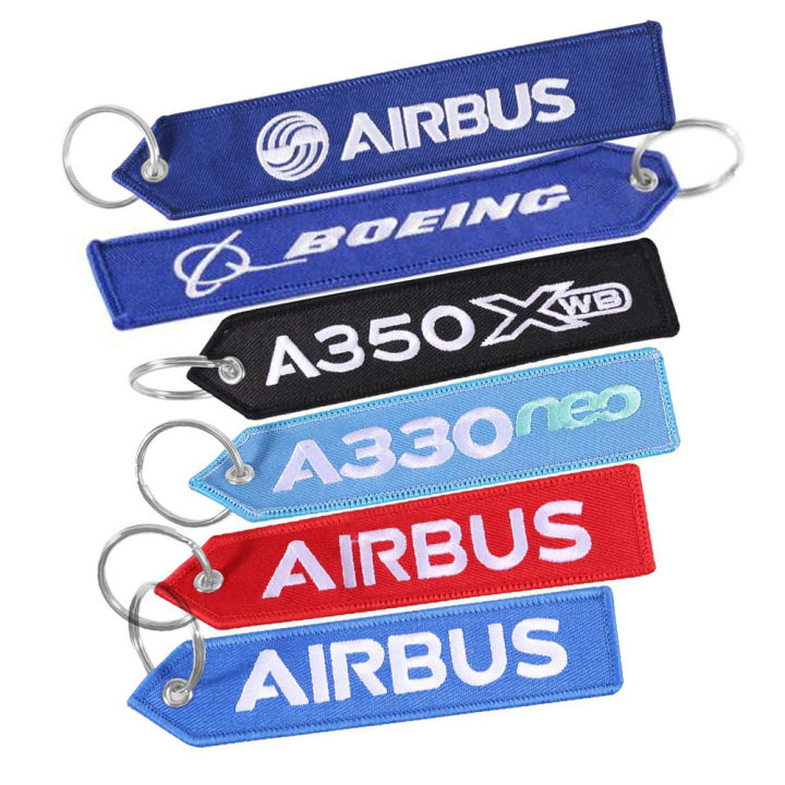 AIRBUS A380 Keychain Double-sided Embroidery A320 Aviation Key Ring Chain for Aviation Gift Strap Lanyard A350 Keychains