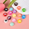 20pcs Resin Candy Chocolate Beads M Beans Flatback Cabochon Applique Figurines Ornament Jewelry Making Hairwear Accessorie.
