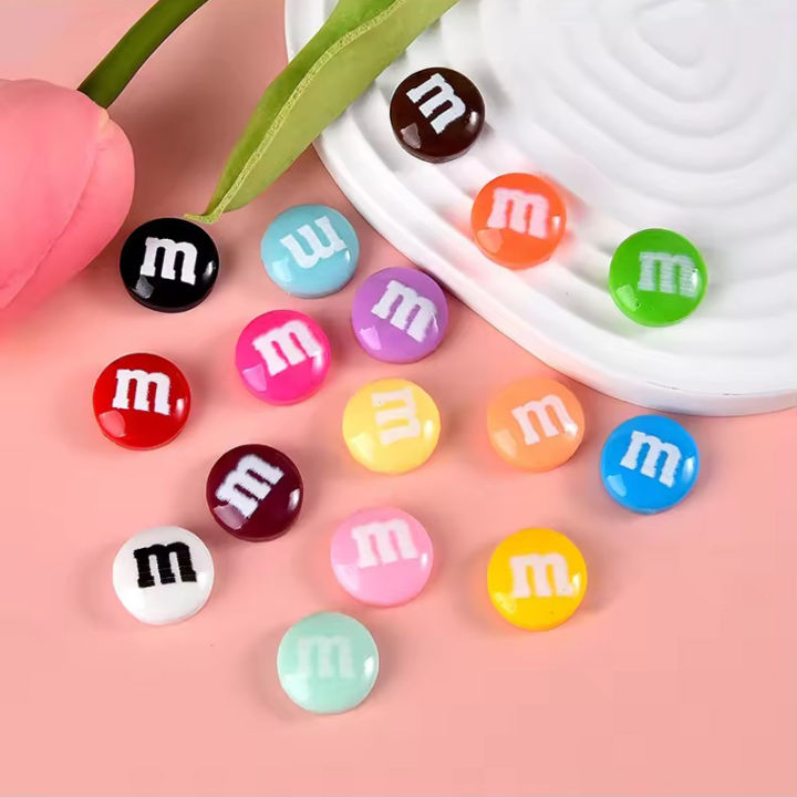 20pcs%20Resin%20Candy%20Chocolate%20Beads%20M%20Beans%20Flatback%20Cabochon%20Applique%20Figurines%20Ornament%20Jewelry%20Making%20Hairwear%20Accessorie%20-%20Image%203