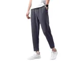 Summer Nine-minute Pants Ultra-thin Section Ice Silk Cool Trend Loose Cotton Linen Casual Pants Straight Linen Pants Men Summer. 