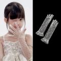 Girls White Lace Gloves with/without Rhinestones Decor for Weddings Birthdays and Special Occasion Ages 3 to 12 Years.