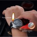 Men's wristwatch with built in gas refillable cigarette lighter. (Iighter watch, watches for men). 