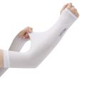 2 Pairs Of Ice Silk Sleeves For Both Men And Women Outdoor Uv Protection Cycling Arm Sun Screen Protection Black Plus White.