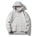 Trendy Water Proof Inside Net Front Pocket Fixable Hooded Summer Jacket. 
