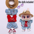High-quality for Labubu Kids' Clothing 15cm - 17cm Western Denim Clothing and Shoes Set Labubu Universal Clothing. 