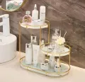 ‎Makeup Storage Rack, Cosmetic Storage Shelf, Makeup Organizer, Dressing Table, Makeup and Perfume Organizer, 3 round Floors 1 round floor. 