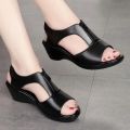 Zipper Wedge Sandals Plus Size 2024 Summer Women Sandals Flat Women Shoes  Ladies Roman Sandals. 