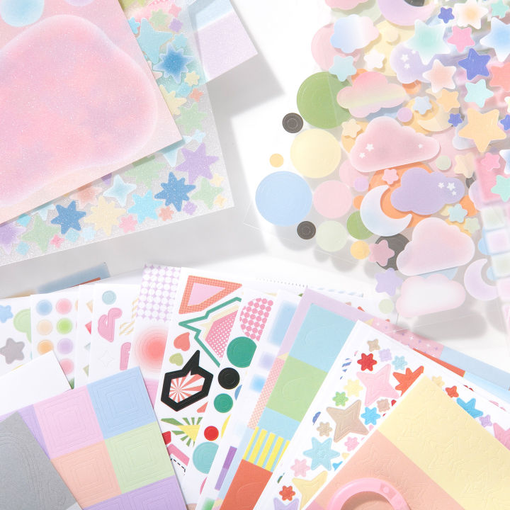 30sheets/lot Ins Style Star Circle Geometric Basic Pattern Stickers DIY Diary Scrapbook Planner Aesthetics Supplies