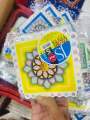5 pcs JS Colour Vesak Lanterns Cardboard - Size 4x4 - Pack of 5 - 4 Colours (Blue, Yellow, Red, White) / වෙසක් කූඩු / Wesak Kudu / Atapattam. 