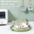Microwave Cover for Food, Clear Microwave Splatter Cover with Water Steamer and Handle, 10 Inch Plate Covers, Kitchen Gadgets. 