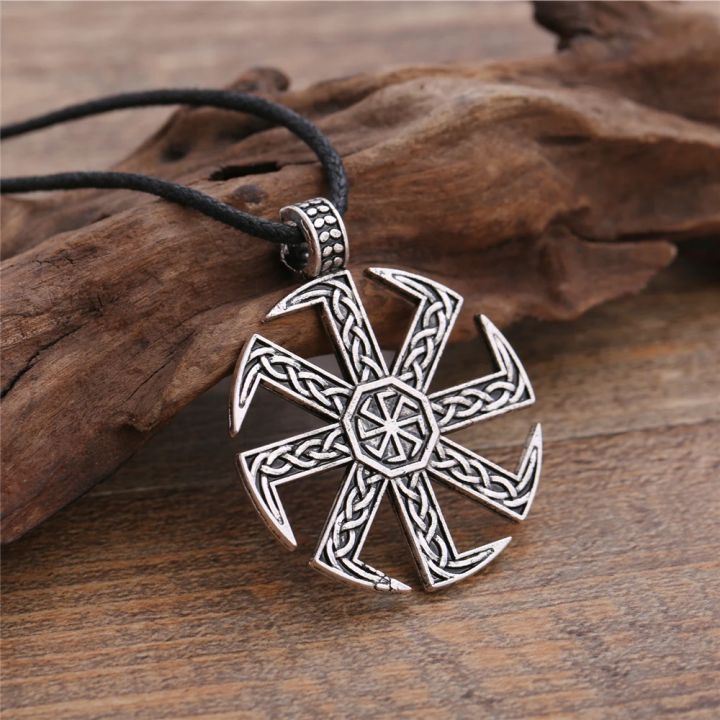 Talisman Rope Skyrim Slav Taislman Kolovrat Sun Wheel Pendant Stainless Steel Wax ...