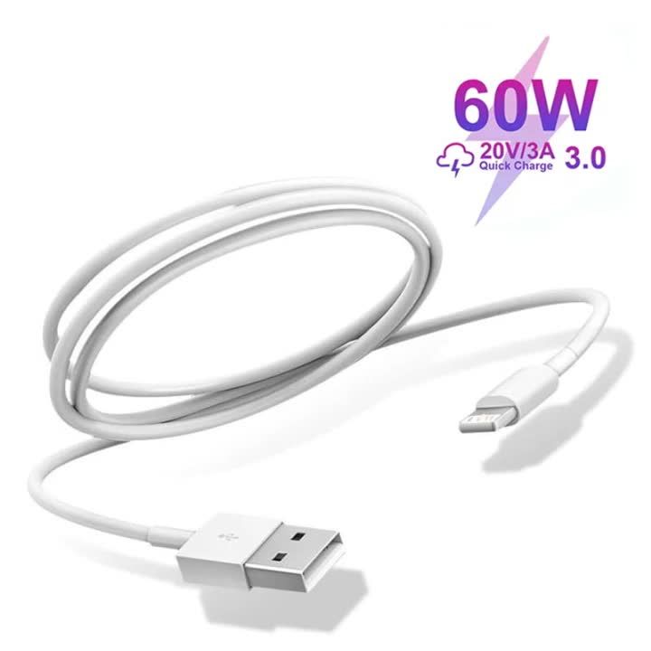 3A USB A to Lightning Cable For iPhone 14 13 12 11 Pro Max Plus XR Max USB A Fast Cable Charger Wire Phone Accessories 1M 2M 3M