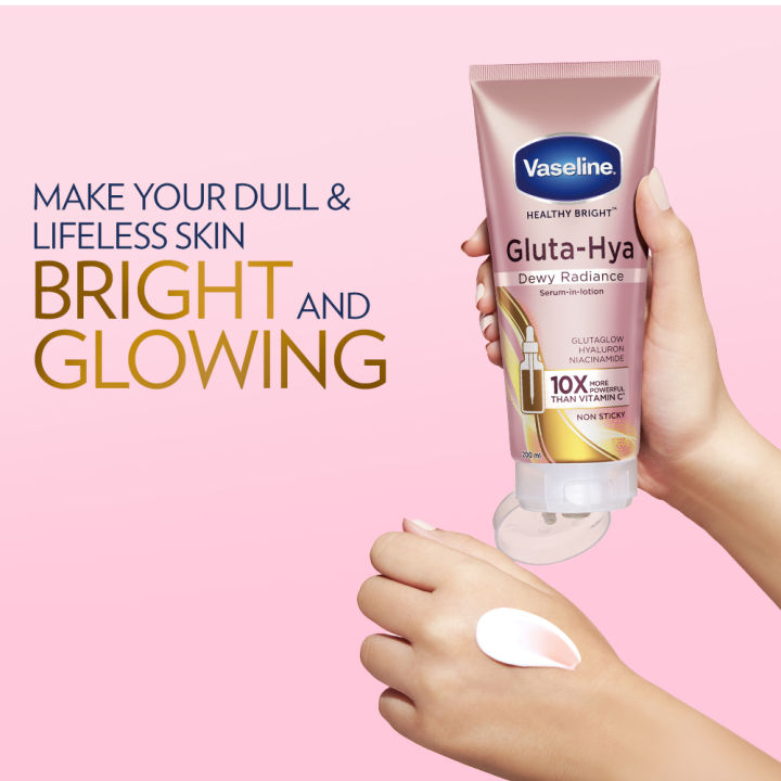 Vaseline%20Gluta-Hya%20Dewy%20Radiance%20Lotion%20for%20Face%20&%20Body%20%7C%20Gives%20Brighter%20Skin%20%7C%20Glutathione%20&%20Niacinamide%20Infused%20Moisturizer,%20200ml%20-%20Image%203
