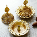 Mini Crown Retro Copper Hollow Out Incense Stick Burner Holder Golden Arab Burner Catcher Home Decoration Sandalwood Censer. 