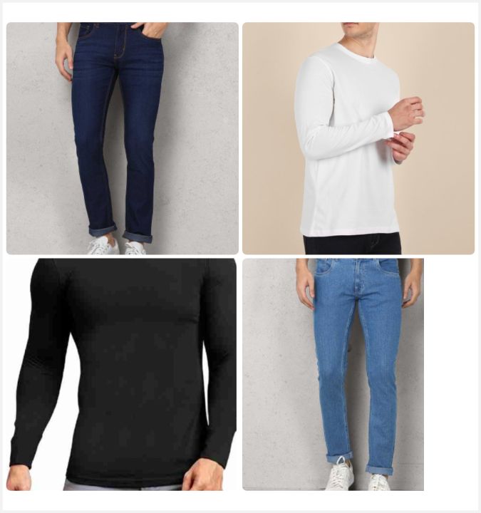 Man's 4 Piece Combo Denim 2 Full Sleeve T-shirt 2