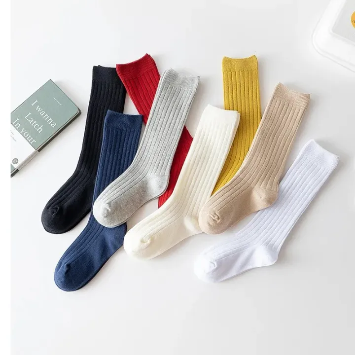 3Pairs/Lot%20Baby%20Knee%20High%20Socks%20Kids%20Girls%20Boys%20Soft%20Cotton%20Long%20Sock%20Cute%20Spanish%20Stripe%20Solid%20Children%20Socken%20For%200-8Years%20-%20Image%202