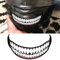 1pc Evil Teeth and Tongue Motorcycle Helmet Fuel Tank Stickers Racing Body Window Funny Decoration Universal Vinyl Decals. 