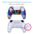 Water Transfer Printing Protective Silicone Case for  Playstation 5 PS5 Controller  Cover Joysticks Thumb Grips Caps. 