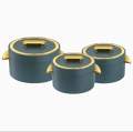 Mxima Set of 3 Hot Pot Casserole (1L/2L/3.5L) - Luxury Gold Food Warmer - Premium Imported Quality. 