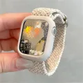 Korean Cute Braied Strap + Case For Apple Watch Band 49mm 41mm 45 44 38 42 Nylon Bracelet For iWatch Series 9 8 7 6 5 4 3 SE 40. 