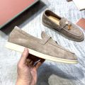 Suede Leather Loafers for Women Summer Walk Designer Flat Shoes Fashion Causal Moccasines Metal Pendant High Quality Comfortable.
